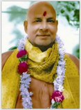 Carte postale très épaisse Swami Sivananda habillé en jaune