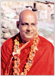 Carte postale très épaisse Swami Sivananda habillé en rouge
