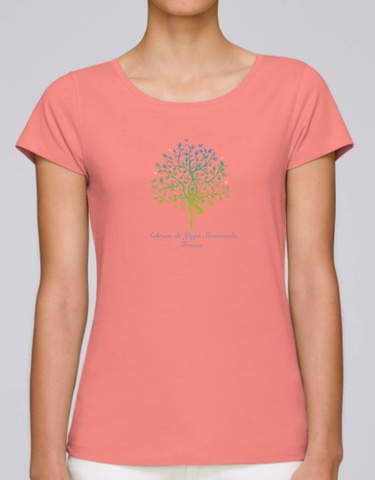 100% Organic Cotton Flamingo Pink Women's Yoga T-shirt (Ashram Tree)
