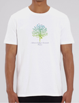 T-shirt de yoga unisexe blanc 100 % coton biologique  (Ashram Tree)