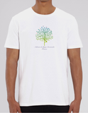 100% Organic Cotton White Men's Unisex Yoga T-shirt (Ashram Tree)