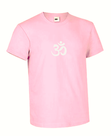 Unisex Standard Cotton Pink Yoga T-shirt - Om