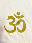 T-shirt de yoga standard unisexe blanc en coton - Golden Om