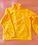 Unisex Yellow Fleece Zip Yoga Jacket - with white OM