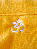 Veste de yoga zippée unisexe jaune polaire  - avec OM blanc