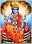 Vishnu Sitting Extra Thick Postcard