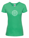 T-shirt yoga pour femme - Coton standard vert  - Chakra du coeur