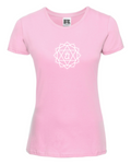 Women's Standard Cotton Pink Yoga T-shirt - Heart chakra
