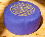 "Flower of Life" Round Meditation cushion with handle loop 15 cm round *3 colours*
