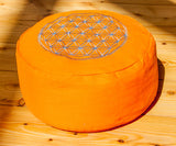 "Flower of Life" Round Meditation cushion with handle loop 15 cm round *3 colours*