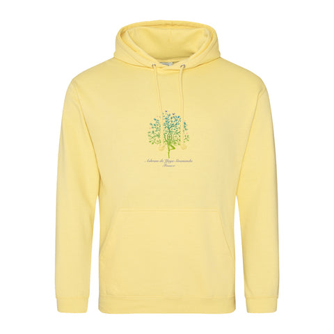 Unisex Yoga Hoodie Sweatshirt with Ashram Tree - Yellow