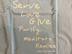 Unisex blue Serve, love, give T-shirt