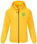Waterproof yellow zip female Jacket with Ashram Tree