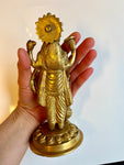 Vishnu Golden Brass statue - Large 18.5cm