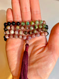 Mala en tourmaline multicolore (perles 6 mm)
