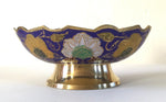 Hand painted puja golden brass plate / bowl - 3 sizes
