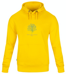 Yellow Unisex Organic Yoga Hoodie Sweatshirt with Ashram Tree