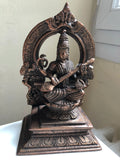 Saraswati brass statue - Large 18cm