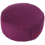 Meditation cushion round with decorated handle loop 10 cm height *4 colours*
