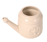 Ceramic Neti Pot cream colour with OM