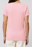 T-shirt de yoga pour femme 100% coton biologique rose bonbon (arbre d'ashram)